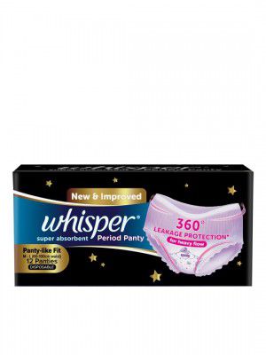 Whisper Super Absorbent Disposable Flex Fit Period Panties Combo - Size M-L - 12 Pcs