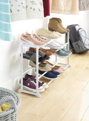 White Mulberry 4 Tier Shoe Rack with Holding Capacity of 20 Pairs | 36" Wide | White | 91*23*48cm