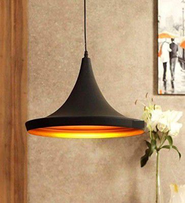 Whiteray Metal Tulip Shape Black Hanging Pendant Ceiling Light Lamp for Living Room, Bedroom, Kitchen, Balcony (Bulb not Included)