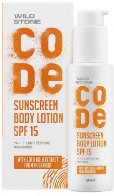 Wild Stone Sunscreen - SPF 15 PA+ CODE Sunscreen Body Lotion | Lightweight & Non-Greasy Formula |  (100 ml)