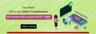 Win ₹1000 Amazon Gift Coupon by Participating in Amazon Survey