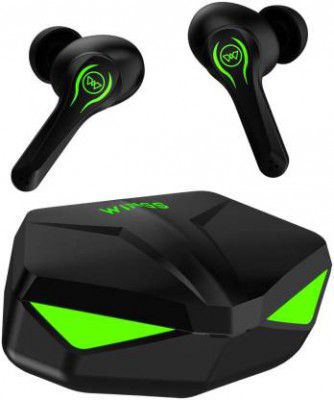 Wings Phantom Wireless Earbuds with 50ms Low Latency Game mode 5.3 Bluetooth Headset (Black, True Wireless)