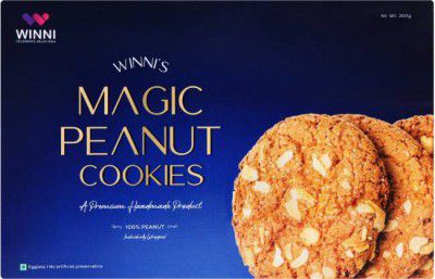 WINNI CELEBRATE RELATIONS Premium Handmade Magic Peanut Cookies | With Crunchy Peanuts | Eggless & No Artificial Preservatives Cookies  (0.2 kg)