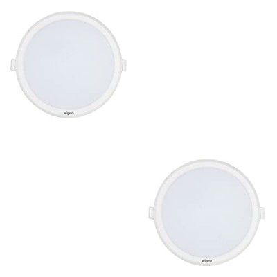 Wipro 12 Watt Iris Neo Nextgen, 4000K Recessed Slim LED Downlighter (White, Pack of 2)