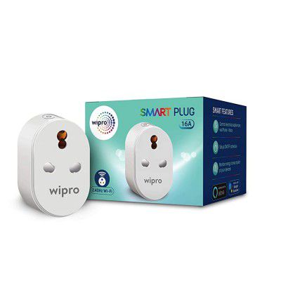 Wipro 16A Wi-Fi Smart Plug with Energy Monitoring (Works with Alexa and Google Assistant)