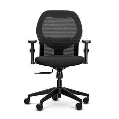 Wipro Alivio Mid Back Mesh Ergonomic Home-Office Chair with Synchro tilt Mechanism (Black)