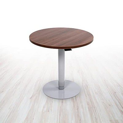 Wipro Furniture FreesTand Air Pneumatic Height Adjustable Desk, Round (Walnut Bronze)