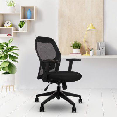 Wipro Furniture Alivio Mid Back Mesh Ergonomic Home-Office Chair with Synchro Tilt Mechanism