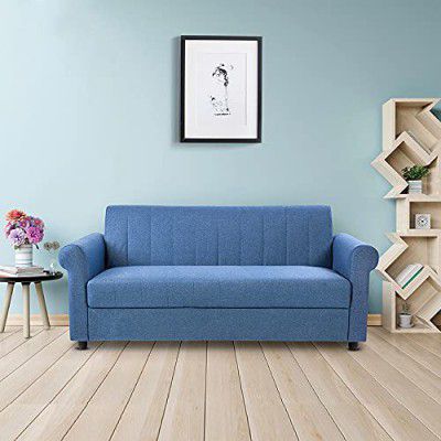 Wipro Furniture Georgia Fabric Sofa - 3 Seater Blue