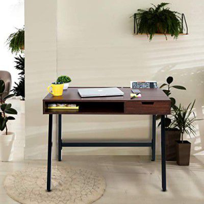 Wipro Furniture Octane Engineered Wood;Metal Office Desk; Study Desk(Walnut Finish,Dark Walnut)