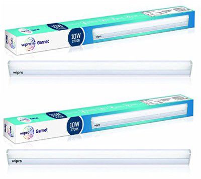 wipro Garnet 10W LED Batten for Living Room & Bedroom |Bright & Energy Efficient Tubelight for Home & Office |  Pack of 2