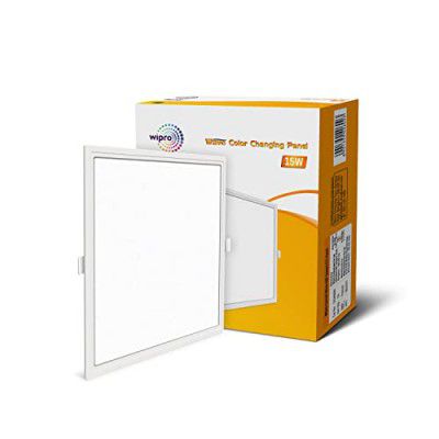 Wipro Garnet 15W Wave CCT Square Panel | Colour Changing Panel | Warm White, Neutral White, Cool White | Slim Border & Sleek Design | Recessed Downlighter for False Ceiling|Cutout 150x150mm|Pack of 1