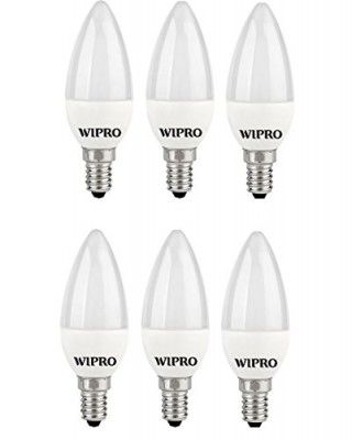 wipro Garnet 3W Led Frosted Candle Bulb |Pack Of 6