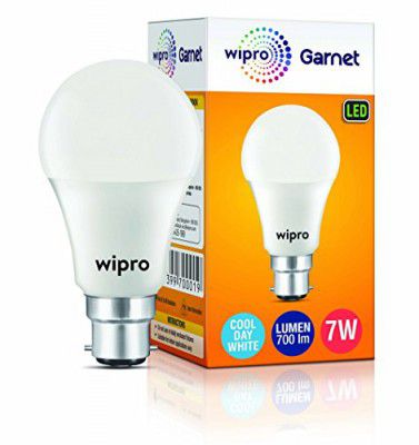 Wipro Garnet 7W LED Bulb for Home & Office |Warm White (2700K) | B22 Base|220 Degree Light Coverage |4Kv Surge Protection |400V High Voltage Protection |Energy Efficient | Pack of 1