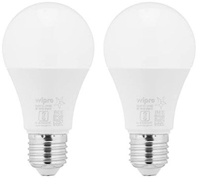 wipro Garnet 9W LED Bulb | Warm White (2700K) | E27 Base | Pack of 2