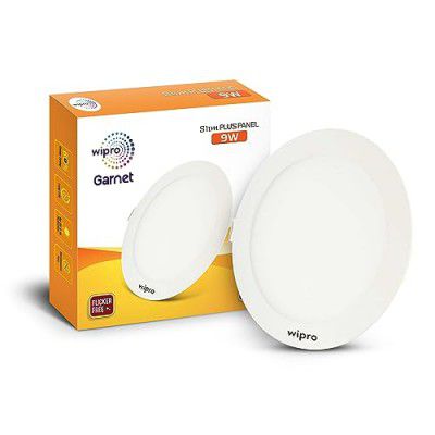 wipro Garnet 9W Round LED Slim Plus Panel | Coolwhite Light(6500K) |Cutout - 100mm |Pack of 1