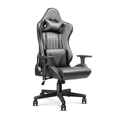 Wipro Gladiator Gaming Chair with Soft PU Leather upholsetery (Black)