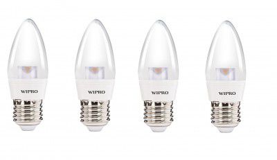 Wipro Polycarbonate Garnet Base E27 3-Watt Led Bulb (Pack of 4, Cool Day Light)