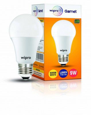 Wipro Polycarbonate Garnet Base E27 9-Watt Led Bulb