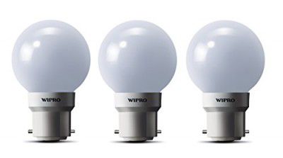 wipro Safelite N10002 B22 0.5-Watt Led Night Lamp (Warm White/Golden Yellow, Pack Of 3, Glass)