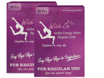 Wish-On Active Anergy Anion Regular Panty Liners For Womens | Panty Liners For Regular Use Non Period Days | Size-Regular | 40 Pcs