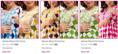 Womens Printed Kurtis And More Upto 94% Off