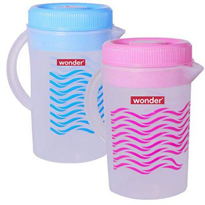 Wonder Homeware Dhara Jug Set, 2 pc jug 2 LTR, Pink Blue Color, Made in India, KBS01174