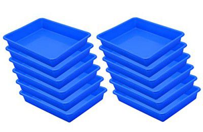 Wonder Homeware Exel Small Tray Heavy Quality, for Home&Storage/Organization, Set of 12 Pcs Tray 2 LTR (Blue)