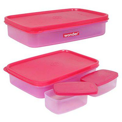 Wonder Plastic Bon Bon Big Leak-Proof Lunch Box Set, 2 pc Lunch Box