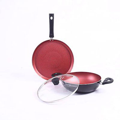 Wonderchef Galaxy 3pcs Cookware Set | 2 Years Warranty | Red & Black