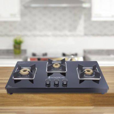 WONDERCHEF Octavia Glass Hob Top 3 Burner Glass Manual Hob 