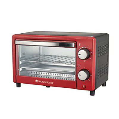 Wonderchef Oven Toaster Griller (OTG) Crimson Edge - 9 Litres - with Auto-shut Off, Heat-resistant Tempered Glass, 650W, Red