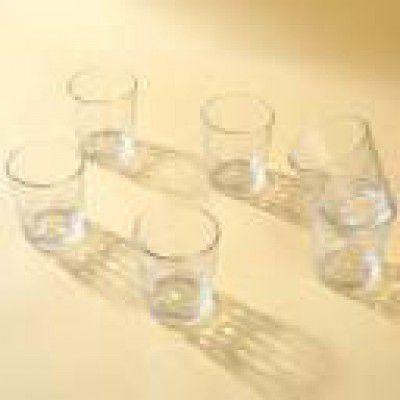 WONDERCHEF (Pack of 6) Modena Cube Glass Whisky Glass  (285 ml, Glass, Clear)