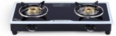 WONDERCHEF Platinum Glass Cooktop 2 Burner Glass Manual Gas Stove 