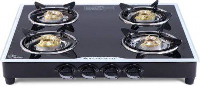 WONDERCHEF Platinum Glass Cooktop 4 Burner Glass Manual Gas Stove  (4 Burners)