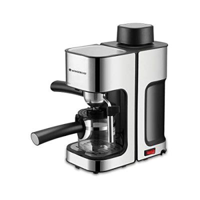 WONDERCHEF Regalia Espresso Coffee Maker 5 Bar I With Steamer for Cappuccino & Latte | Steam Tube for Froth I Metal Porta Filter & Heat-Resistant Carafe|Stainless Steel Body|Professional Style Coffee|