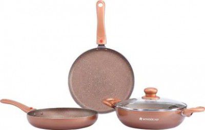 WONDERCHEF Ruby plus IB 1 Induction Bottom Non-Stick Coated Cookware Set (Aluminium, 4 - Piece)