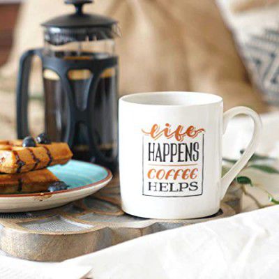 Wonderchef Sicilia Life Happens Coffee Helps Mug 1 Piece