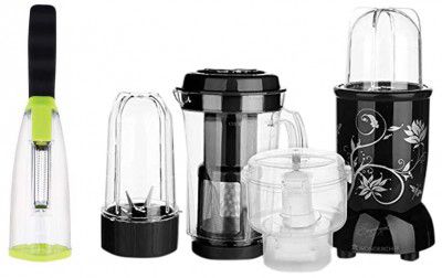 Wonderchef Stainless Steel Nutri-Blend Ckm With 3 Jars + Smart Peeler, Black, 400 Watts