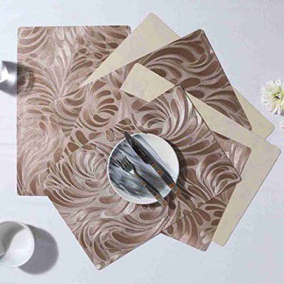 Wonderchef Valentina Set of 6 Leaf & Textured Pattern Reversible Placemat