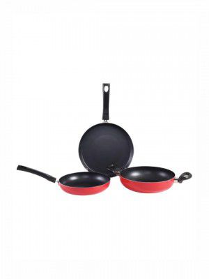 Wonderchef Venice Red & Black 3 Piece Cookware Set