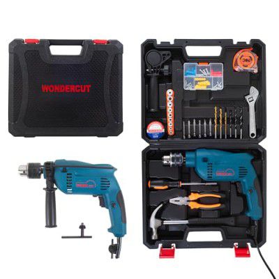 WONDERCUT WC-13DK-300 Professional Tool Kit - Power-Packed 780W Impact Drill Set with 70 Accessories, Copper Armature, 13mm Chuck, Variable Speed, and Reverse/Forward with carrying case