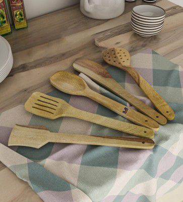 Wooden Twist Ernesto Brown Sheesham Wood (Set of 5) Cooking Spatula