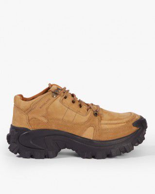 WOODLAND Panelled Lace-Up Trekking Shoes