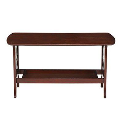 Woodness Odron Solid Wood Coffee Table (Mahogany Finish, Brown)