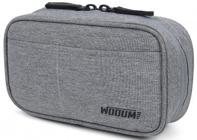 Wooum Large Capacity Zipper Polyester Pencil Pouch, Travel Cosmetics Storage (Light Grey)