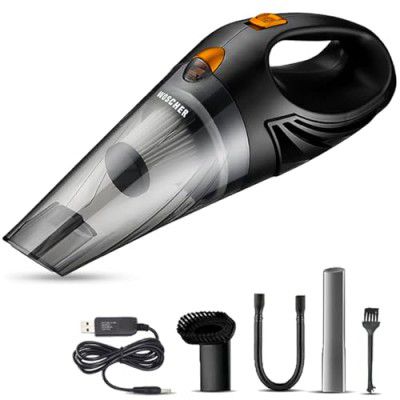 WOSCHER i7 Pro Rechargeable Cordless, Vacuum Cleaner, Portable, Handheld,120W, 6000PA Powerful Suction, Stainless Steel Hepa Filter, for Car, Office & Home