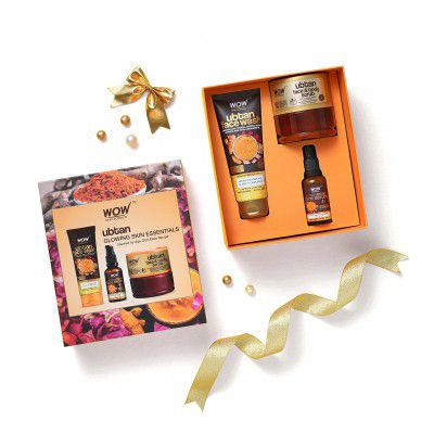 WOW Life Science Ubtan Glowing Skin Essential Gift Kit | Face Wash, Face Serum & Face Scrub