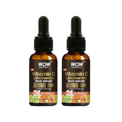 WOW Skin Science Brightening 20% Vitamin C Face Serum | Boost Collagen and Elastin| 30 ml | Pack of 2