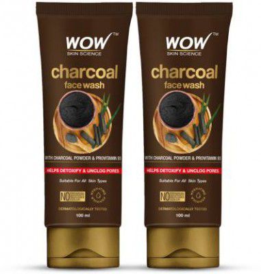 WOW SKIN SCIENCE Charcoal | Detoxifies Skin | Lifts of Pollutants & Dirt Face Wash (200 ml)